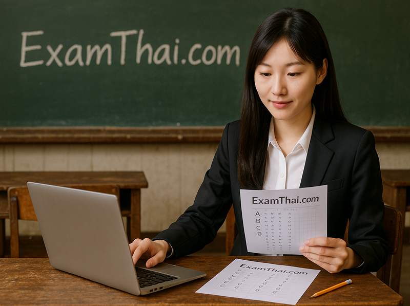 Person taking exam